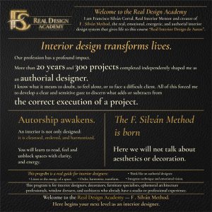 Complete Course — Real Interior Design of Author — F. Silván Method — Real Design Academy - English